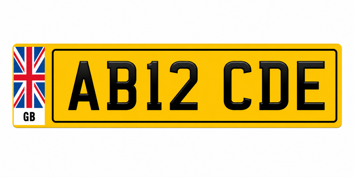 British Standard Compliant Printed Number Plates