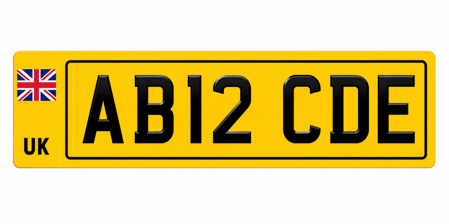 British Standard Compliant Printed Number Plates