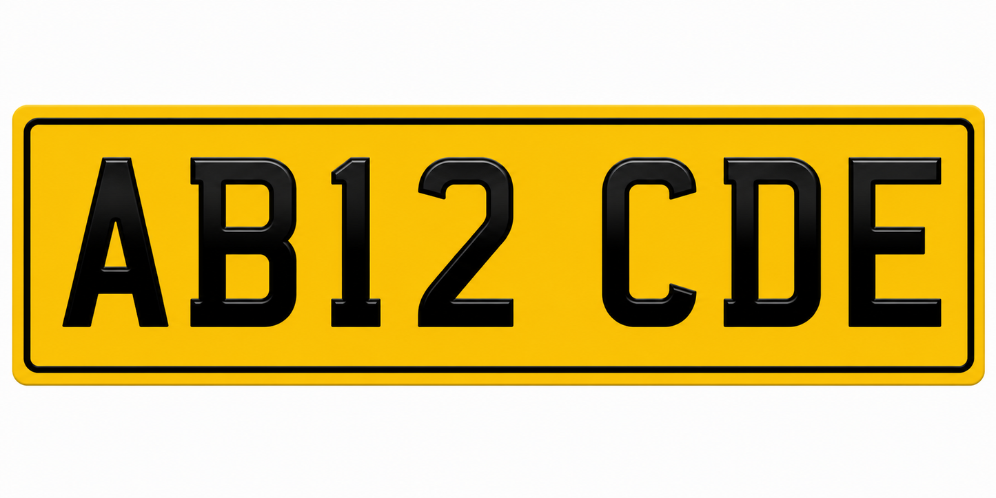 British Standard Compliant Printed Number Plates