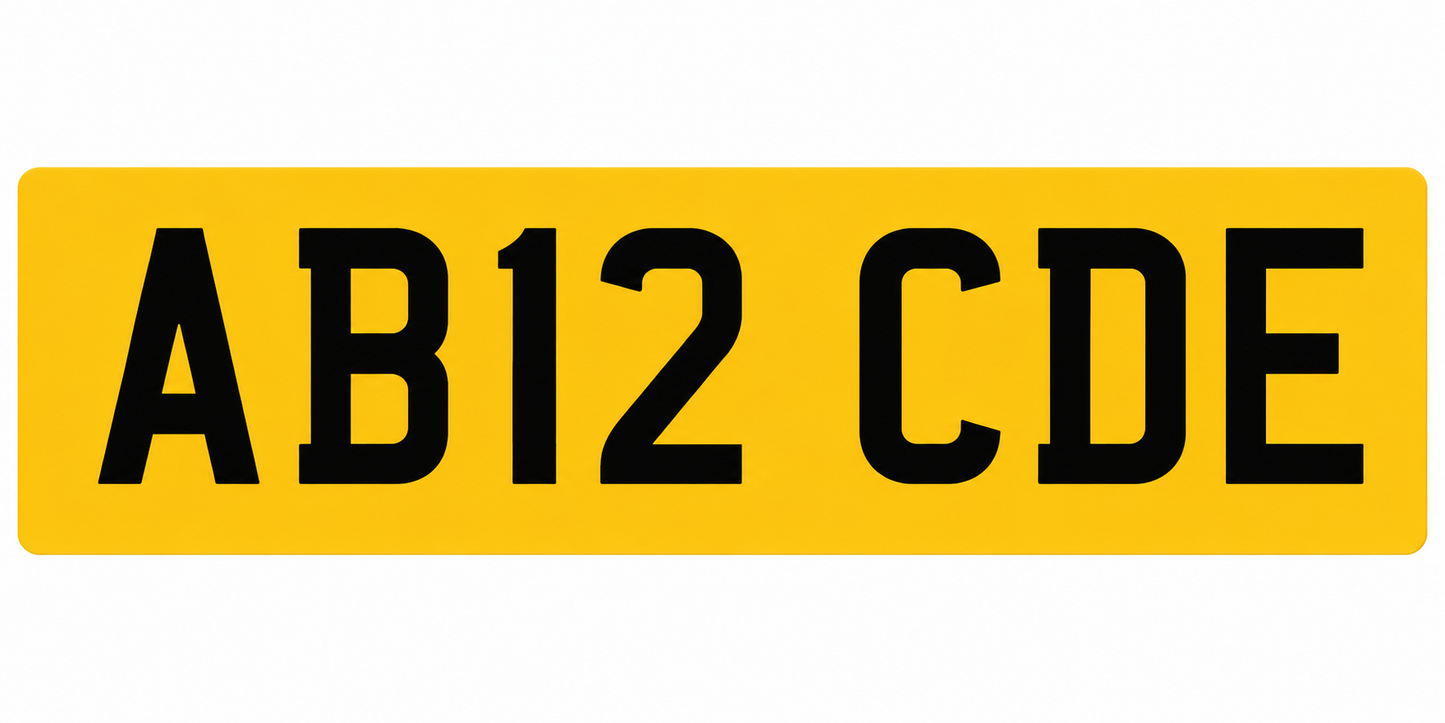 British Standard Compliant Printed Number Plates