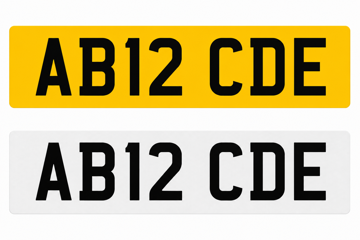 British Standard Compliant Printed Number Plates